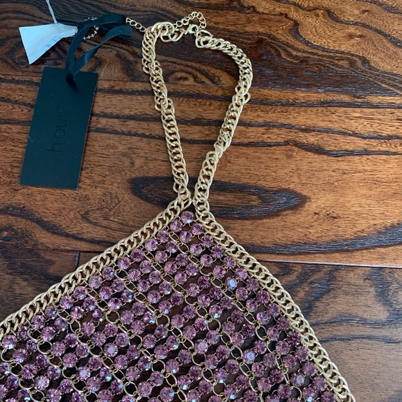 LAST 1! CLOSET CLOSING H:ours Oaklyn Top Purple XS Revolve Beaded Jeweled Metal - Picture 5 of 6